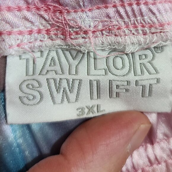 Taylor Swift Tie Dye Cotton Candy Lover Era Satin Pajama Shorts Plus Size 3X - Picture 12 of 13